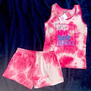 Pink Tie Dye 2 Piece Short Set !